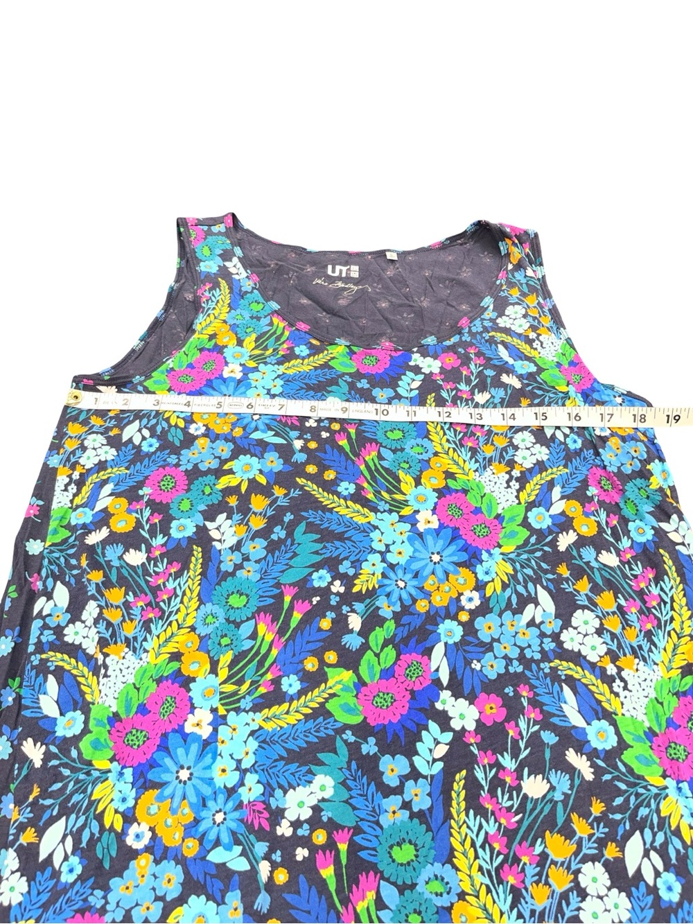 UNIQLO Vera Bradley Sleeveless Tunic Tank Top Size L Vibrant Botanical Pattern - Picture 10 of 10